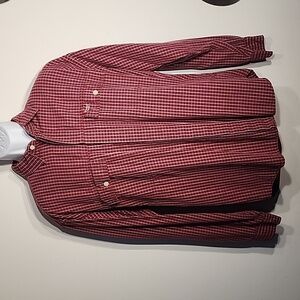 Tommy Jeans Maroon and Gray plaid button-up